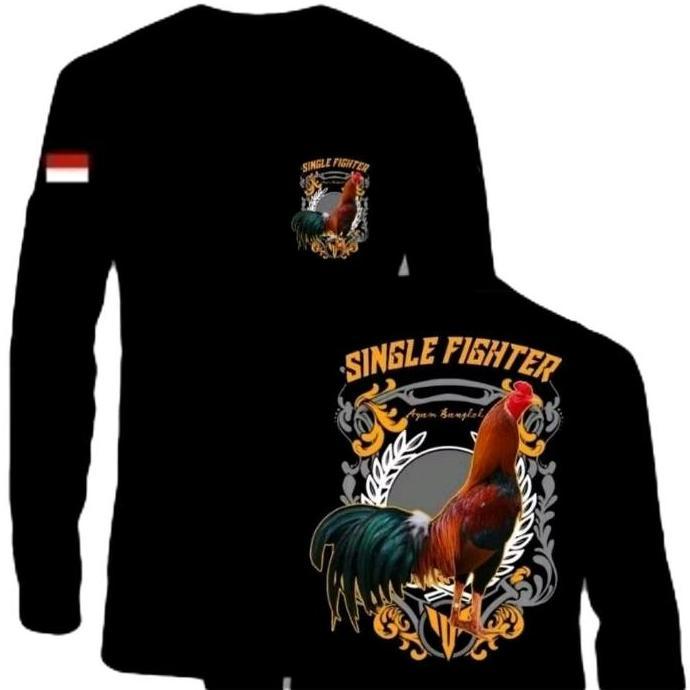KAOS SINGLE FIGHTER AYAM BANGKOK // KAOS TSHIRT SINGLE FIGHTER AYAM BANGKOK BISA COD // KAOS LENGAN 