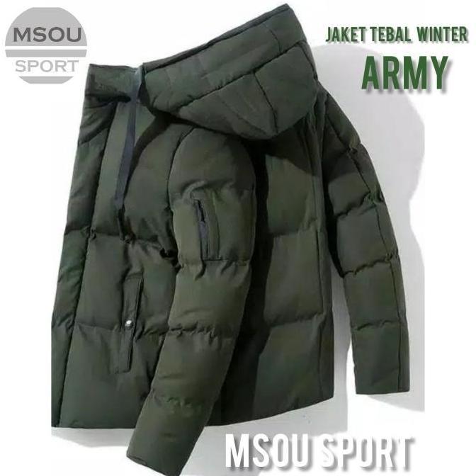 Jaket Pria Musim Dingin Hujan Winter Hangat Men Coat Tebal Kain Lembut Nyaman Panjang