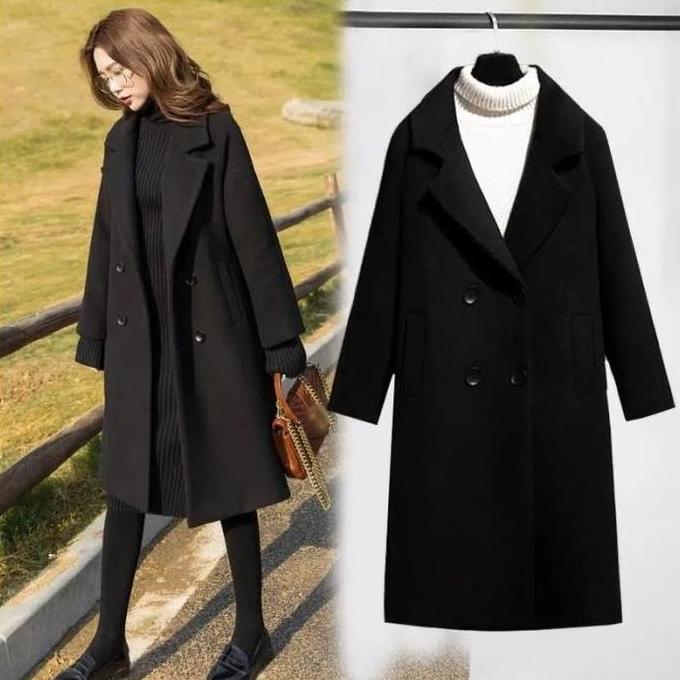 Jas Long Coat Blazer Hangat Koreaan Style Musim Dingin Wanita best