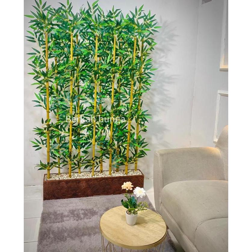Promo pohon bambu partisi artifcial plastik 170cm penyekat ruangan hiasan dekorasi rumah  penghalang