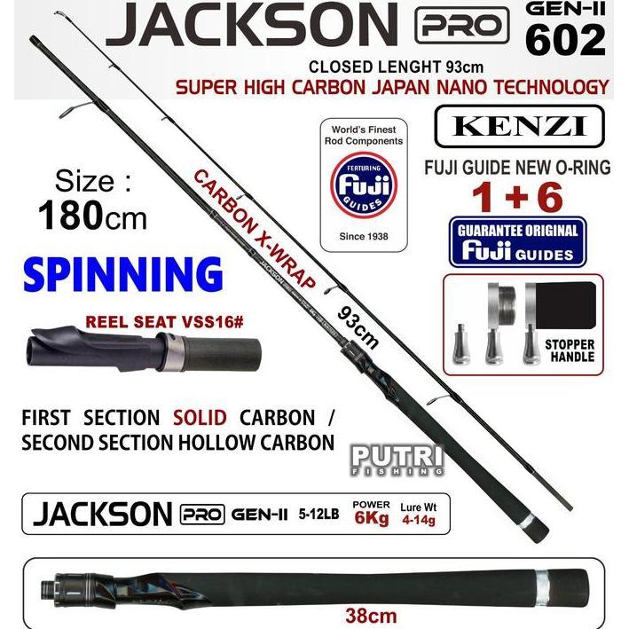 QIAMAN89 - JORAN KENZI JACKSON PRO 602 GEN-II SPINNING CARBON SOLID FULL FUJI GUIDE