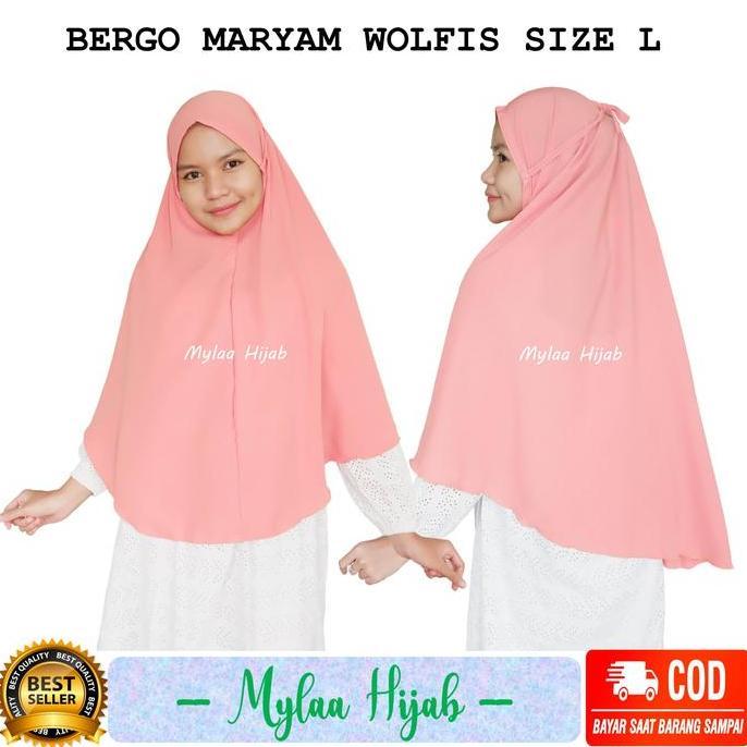 Mylaa hijab bergo maryam bahan wolfis premium grade A size L hijab kerudung hijab murah Muslim