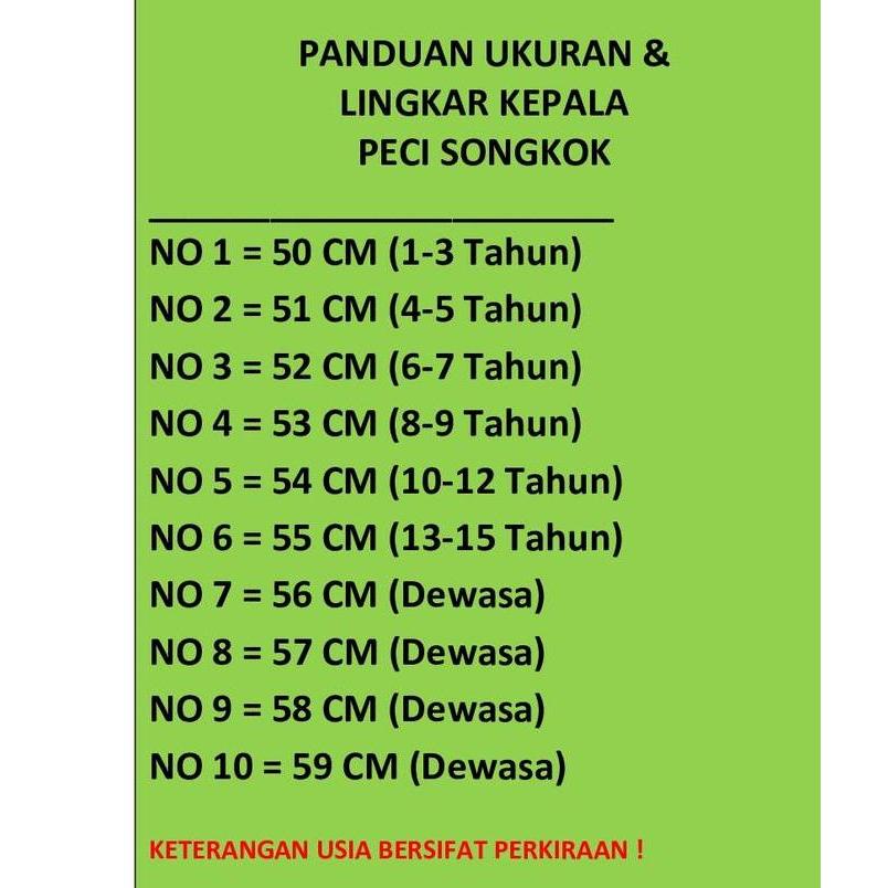 Peci AC Anak Tinggi 9 cm Nomor 1,2,3,4,5,6,7,8 - Songkok Muslim Kopiah Hitam Nyaman Dewasa Motif