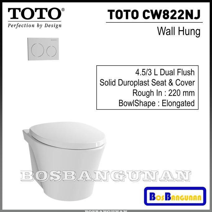TERMURAH - Kloset Duduk TOTO CW822NJ / Wall Hung Closet Dual Flush ECO 4.5 L