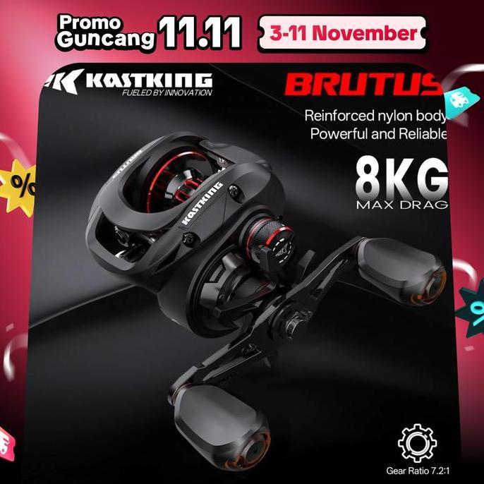QIAMAN89 - KASTKING X SEAHUNTER BRUTUS/BRUTUS PRO REEL BC 7.2:1 | REEL BAITCASTING SALTWATER