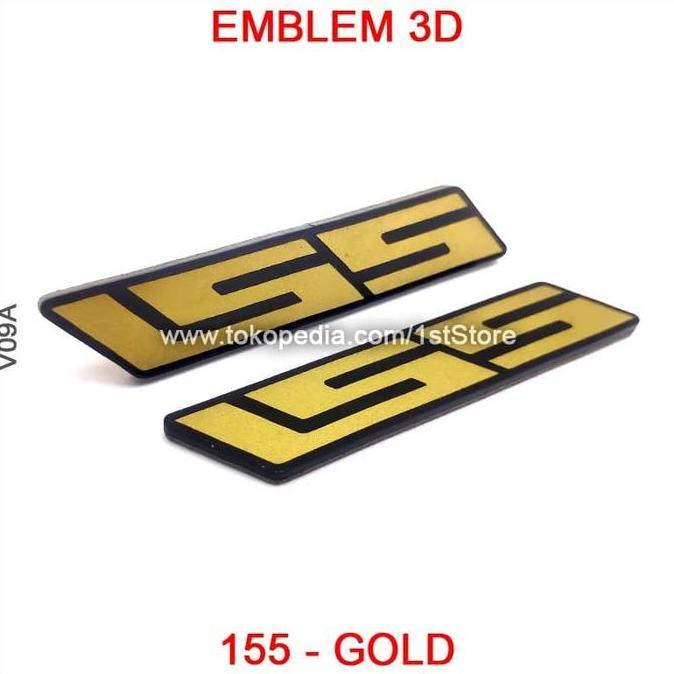 DS173 >> Emblem 155 Gold Logo 3D Stiker Timbul Body New Nmax Aerox Not Original
