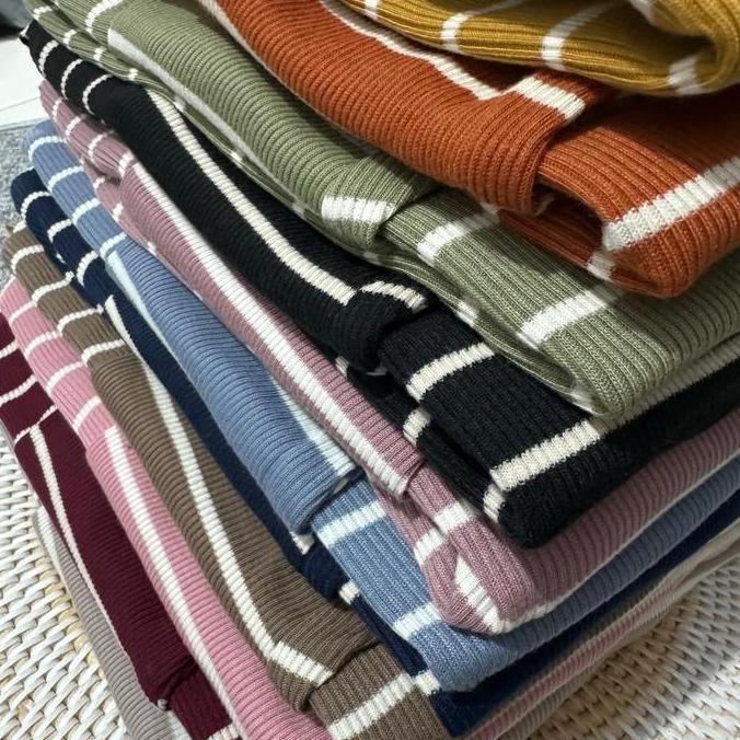 DB252 - Kaos Rib Salur jumbo/Kaos Waffle Stripe jumbo