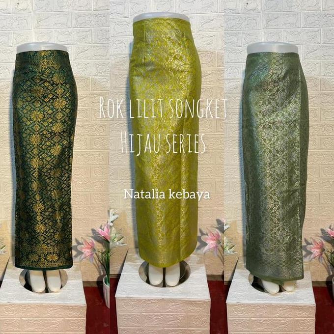 DF321 >> Natalia Kebaya Rok Lilit Songket Premium || Rok Songket Per Hijauan || Bawahan Kebaya Moder