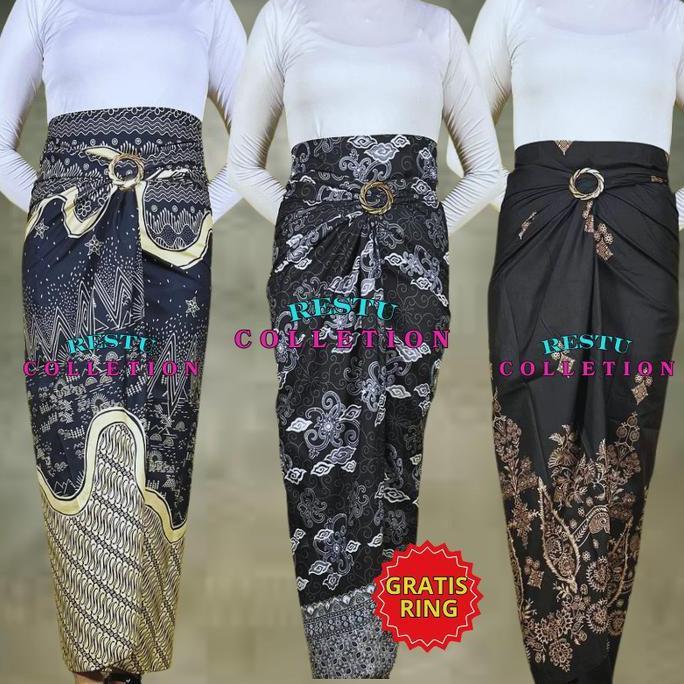 DE5 - ROK LILIT MOTIF BATIK ARUMI DENIM BAWAHAN WANITA KEBAYA WISUDA KONDANGAN TUNANGAN NIKAHAN BAHA