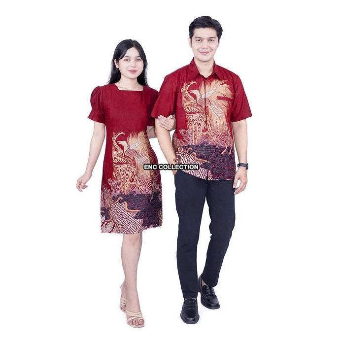 DF183 - Dress Batik Wanita Fortuna Batik Couple Hem Batik Baju Kondangan - Baju Resepsi - Seragam Ba