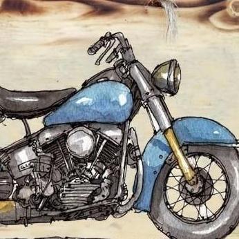 Lukisan Kayu Harley Davidson Panhead 1950 Hiasan Dinding Garasi