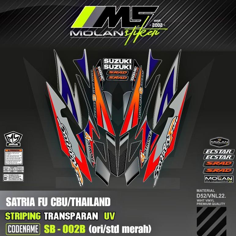 Decal Sticker Striping Variasi Transparan Uv Satria Fu Cbu Thailand 2005/2006 Suzuki Satria Fu 150 T