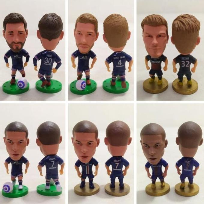 Figure miniatur Pemain Bola PSG Soccerwe Kodoto / Lionel Messi Sergio Ramos Kylian MBappe David Beck