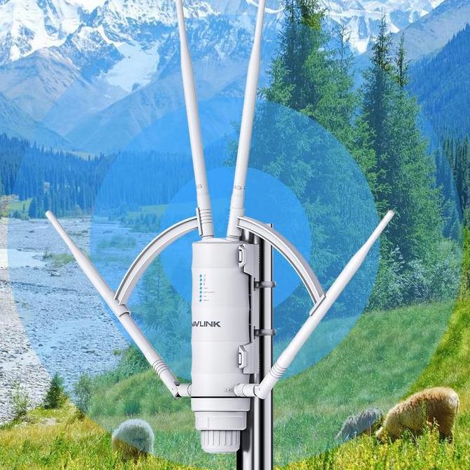 WAVLINK AC1200 Outdoor WiFi Extender - Sinyal Repeater 500m, Dual Band 2.4G+5G, Wireless Access Poin