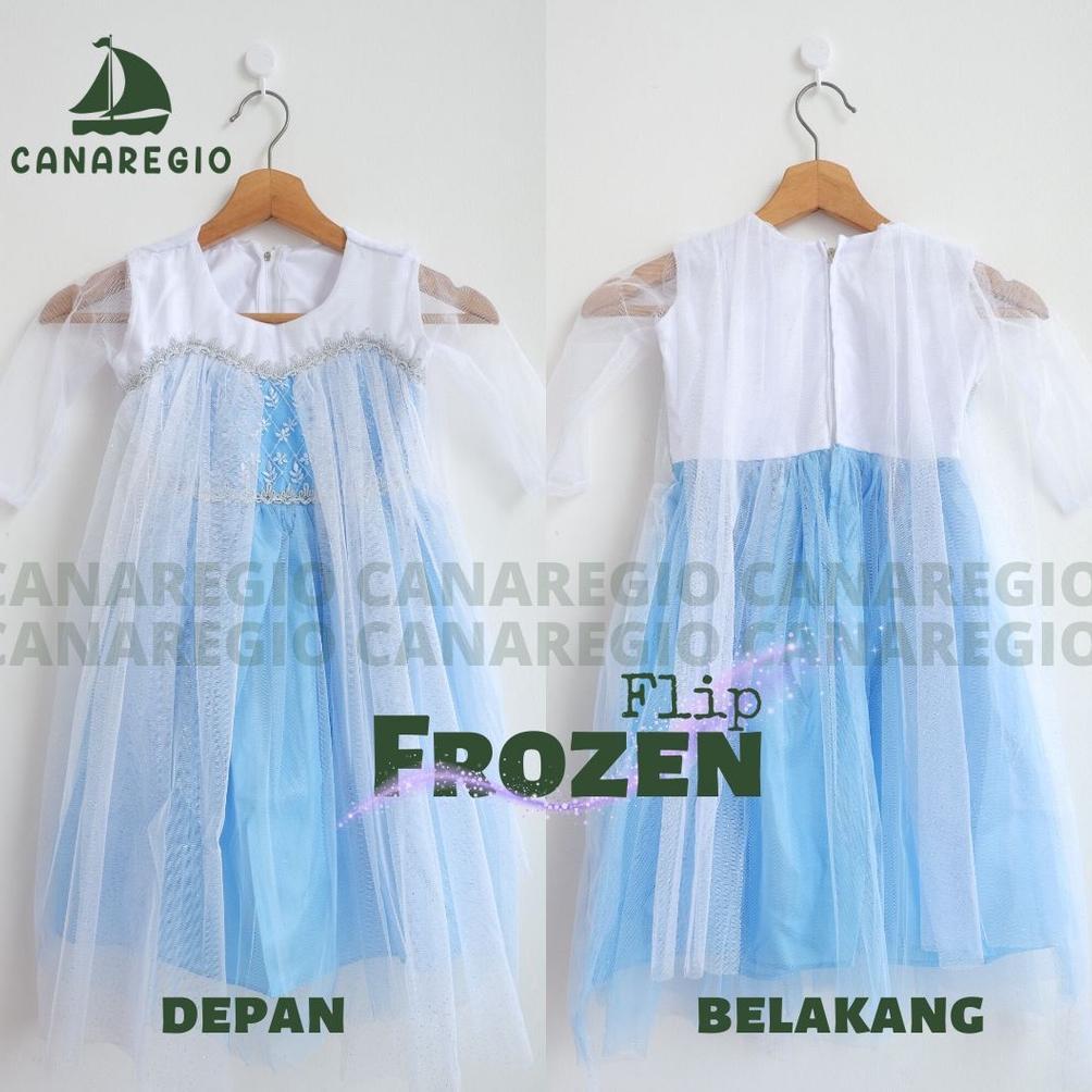 FLIP FROZEN BAJU FROZEN ANAK PEREMPUAN DRESS ANAK PEREMPUAN