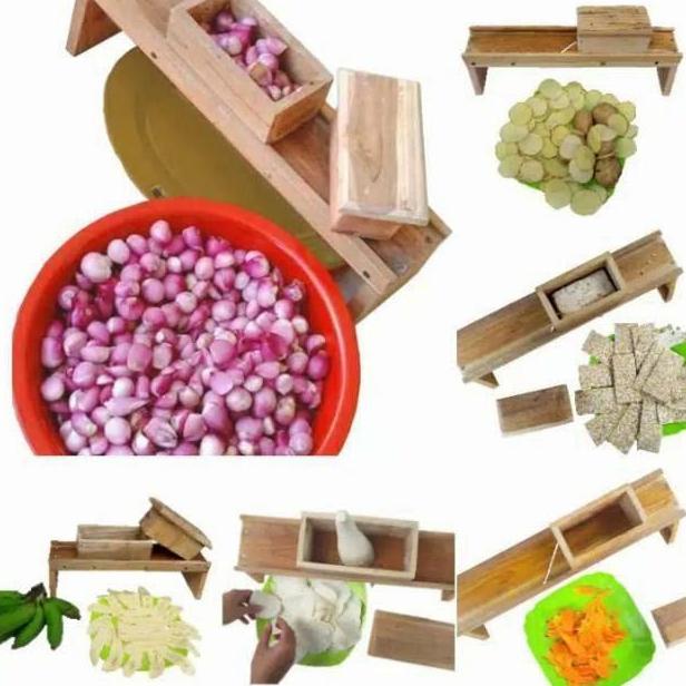 Pasah Bawang Merah Pemotong Kentang Kayu Jati