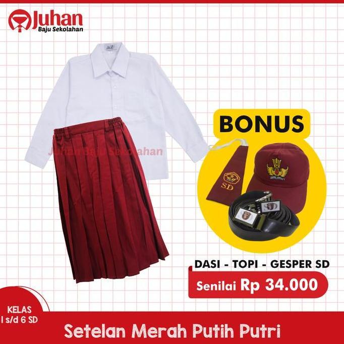 Setelan Seragam Sekolah SD Panjang Baju Sekolah SD Putri Seragam SD MI