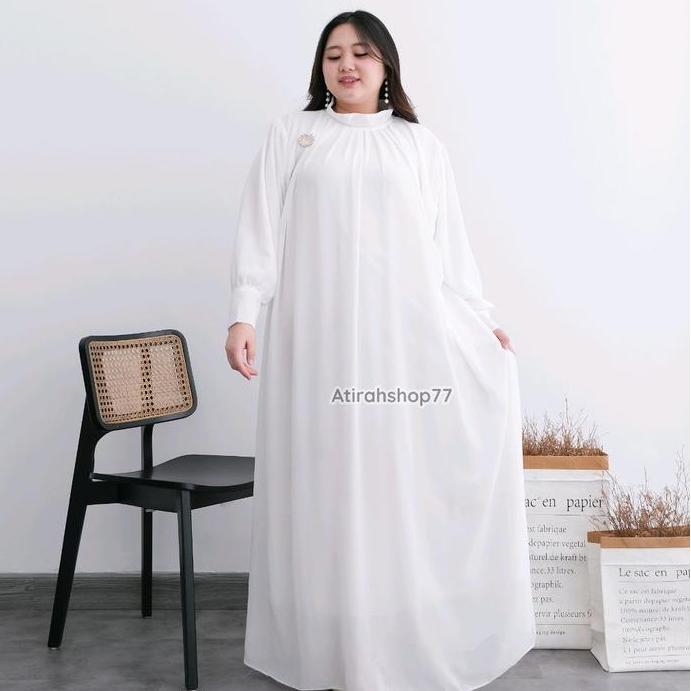 gamis ceruty jumbo wanita Ld130cm Ld145cm Terlaris