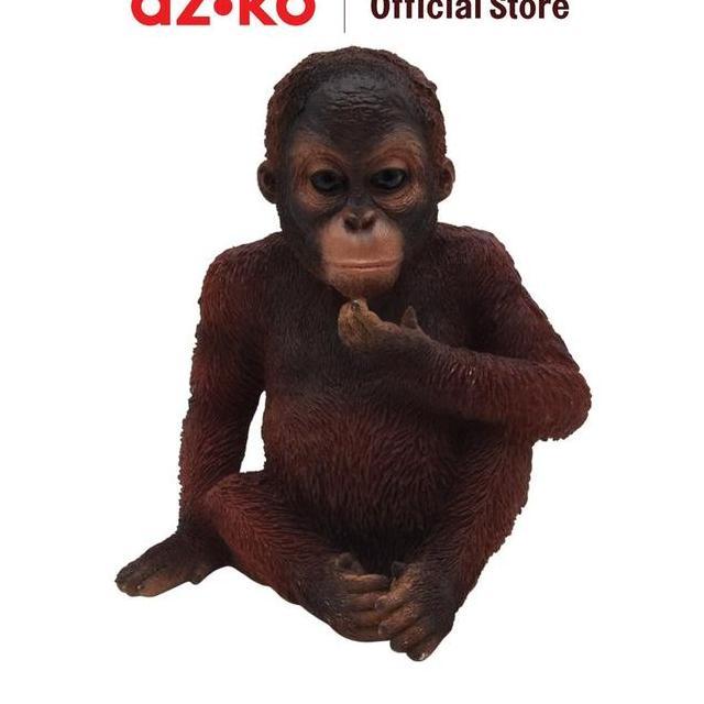 Azko Kris Garden Patung Taman Sitting Orang Utan Garden Statue Dekorasi Patung Bentuk Standing Anima