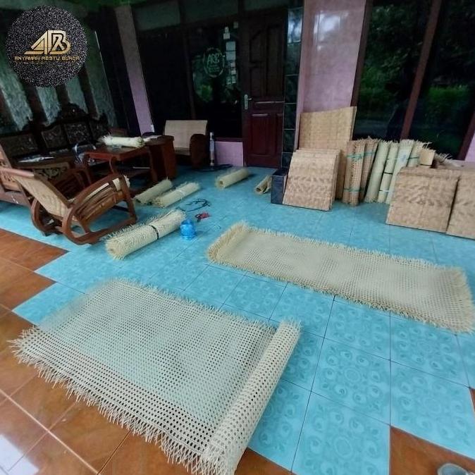 anyaman webbing sintetis lembaran / mata ayam / bunga tanjung / webbing rattan synthetic 100x200 Rot