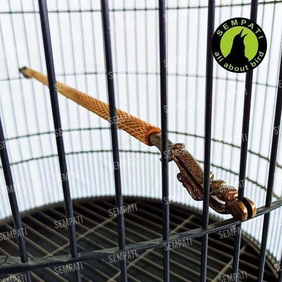 SEMPATI Tangkringan Sangkar Kandang Burung Murai Tangkringan Bakar Motif Sisik Ular Ujung Besi Ukir 