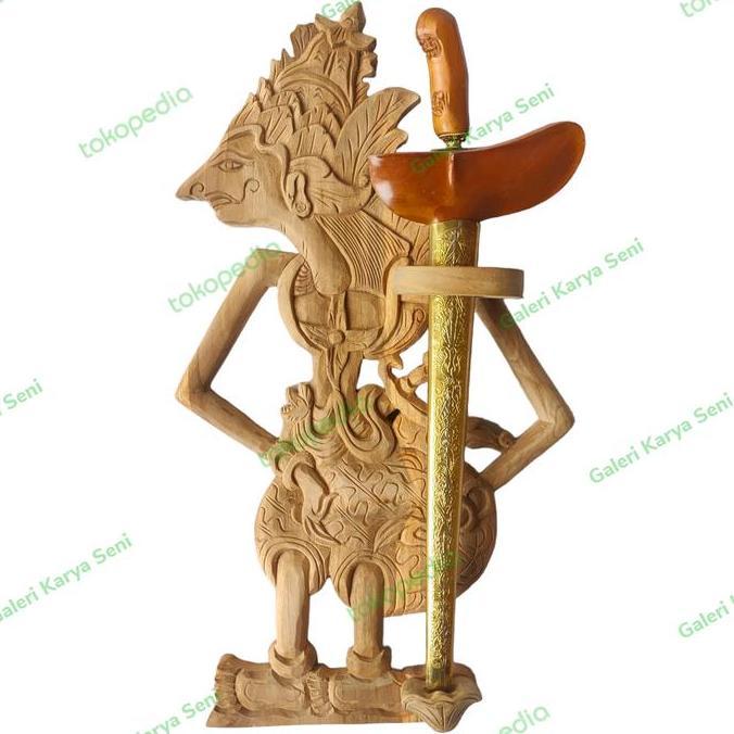 Blawong Keris Dan Tombak Ukiran Wayang Kresna Mentahan Kayu Jati
