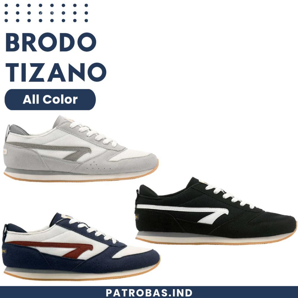 BRODO Tizano Black White Sepatu Sneakers Casual Sport Pria Hitam Putih Original