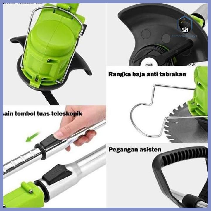 IRONHOOF MESIN POTONG RUMPUT 288V/588V 650W MOTOR BERDAYA TINGGI 2 BATERAI 3000MAH-22500MAH TAHAN AI