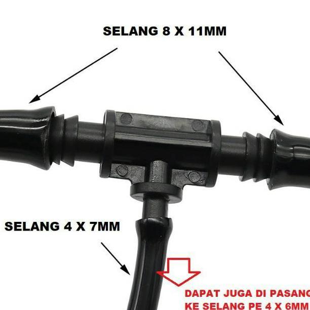 Bisa Cod Connector Reducer Tee 11 Ke 7Mm Nepel T Konektor Untuk Selang Pe 8 X 11 Mm & 4 X 7Mm Unirin