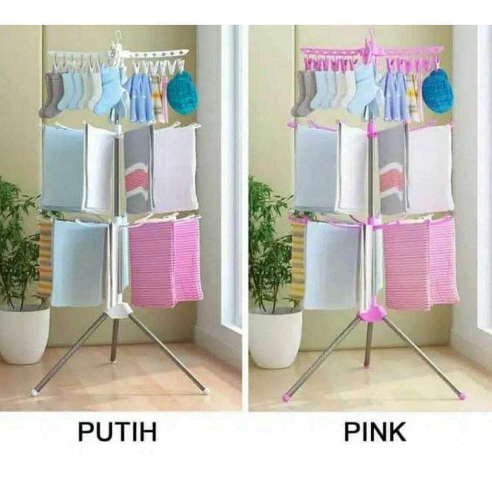 Jemuran Menara Lipat 3 Tingkat Portable / Tiang Jemuran Portable / Tiang Jemuran Praktis 3 Tingkat 1
