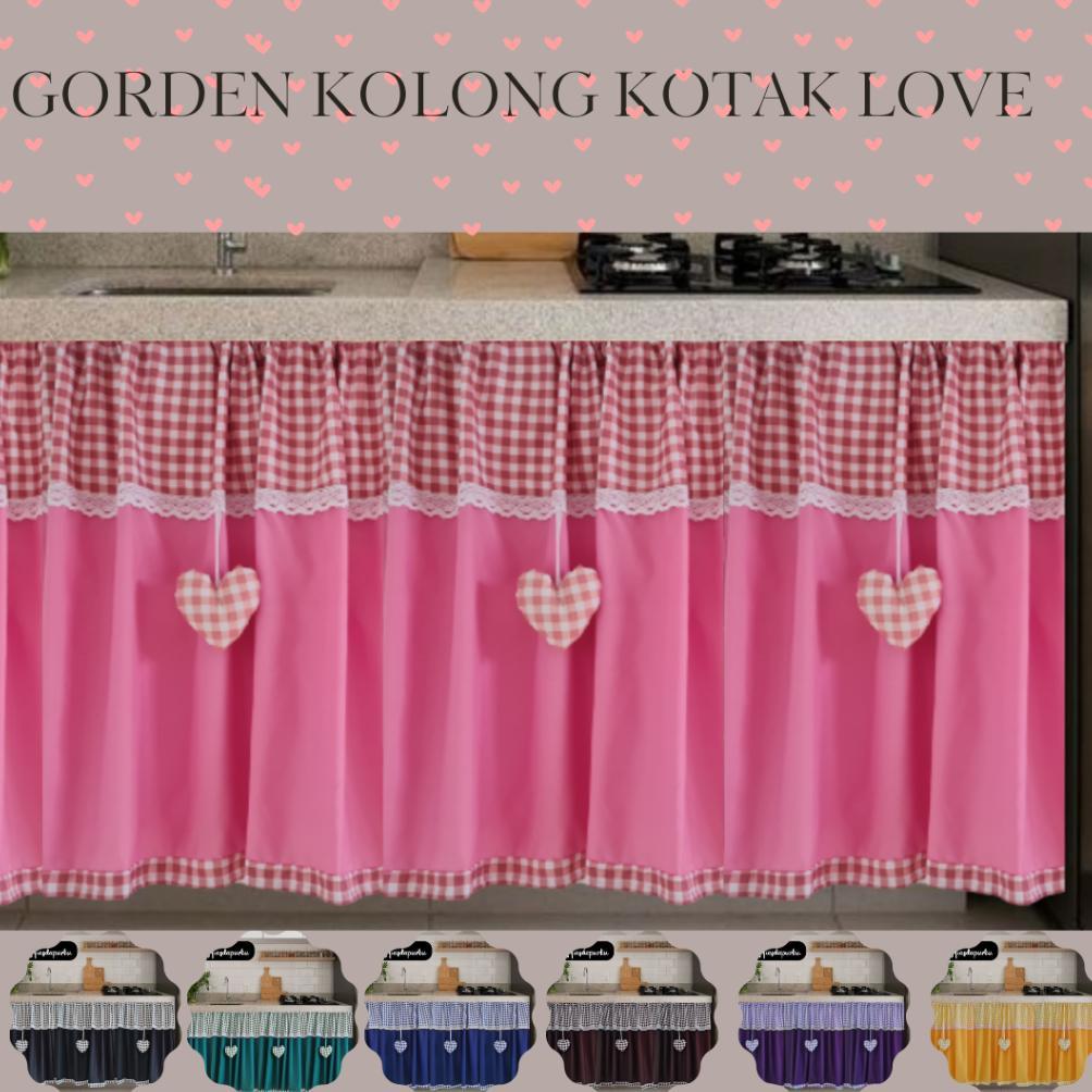 Gorden Kolong Dapur/Tirai Kolong Dapur/Tirai jendela kecil/Kotak love.