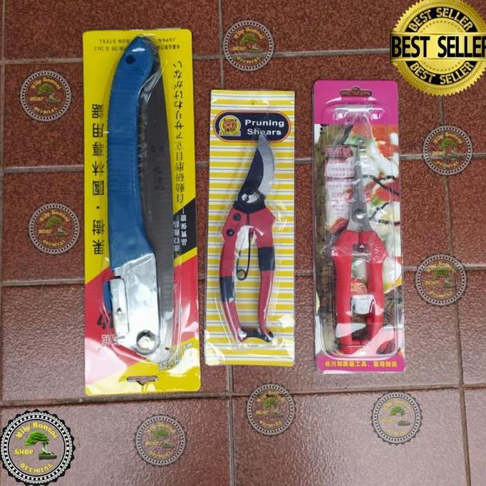 Paket Alat Bonsai Gergaji Gunting Dahan Dan Ranting 3 Set