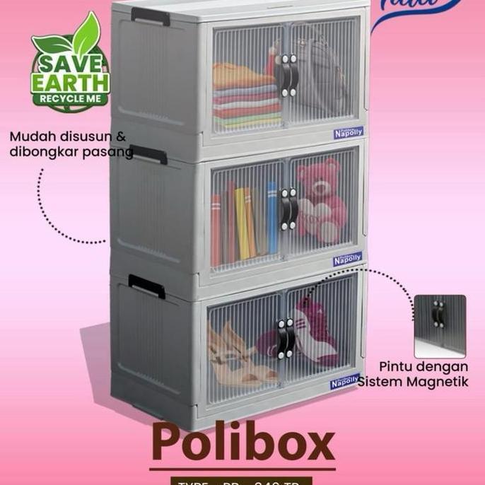 Lemari plastik Napolly Polibox lemari portable susun 3