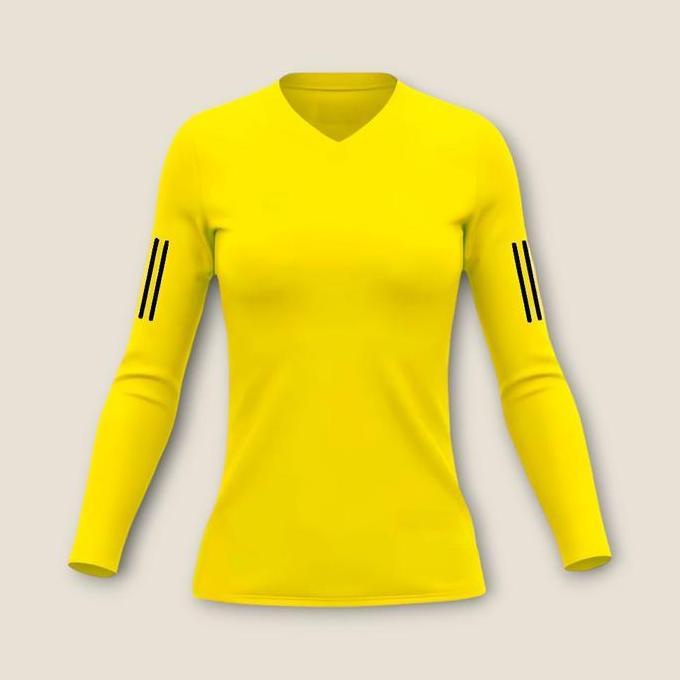 DI160 >> Baju Olahraga Wanita Lengan Panjang Model Sport Kerah V-Neck Dry Fit Premium Quality