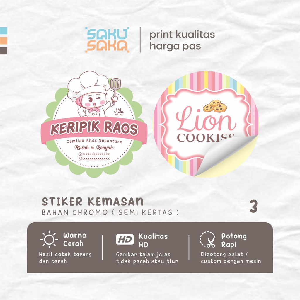 Stiker Label Makanan Stiker Label Logo Sticker Olshop Stiker Makanan Stiker Logo Custom ( LABEL 3 SA