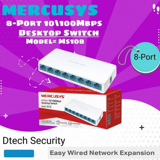 SWITCH HUB 8 PORT 10100Mbps- HUB MERCUSYS MS108  DESKTOP SWITCH 8PORT