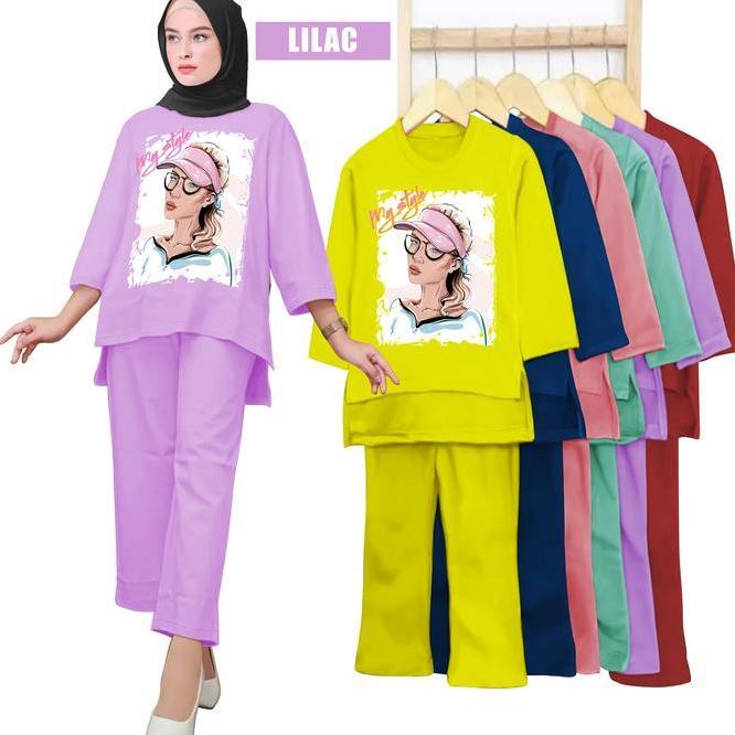 Ssetelan Dewasa Setcel Good Girl, Setelan Dewasa Slebew Cetak Dtf, Setelan Kaos Dewasa Terbaru Dan T