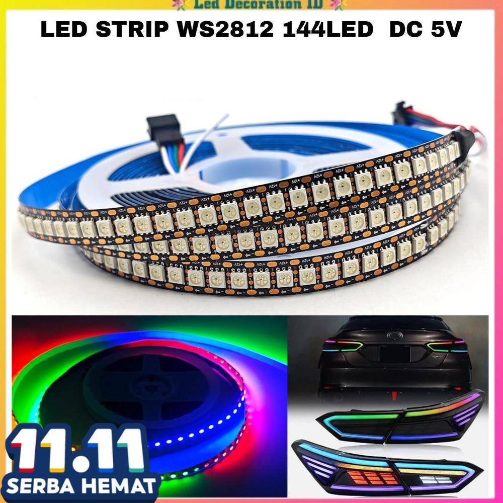 LAMPU LED STRIP DC5V WS2812B 5050 RGB 144L / LAMPU DEKORASI PLAFON / LAMPU CEILING LED RGB