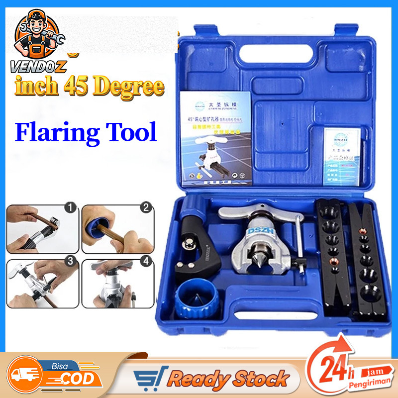 Flaring Tool 6-19mm Single Flare Tool 45° Kit Alat Manual inch 45 Degree VFT 808 I S 3/16-3/4 Inch T