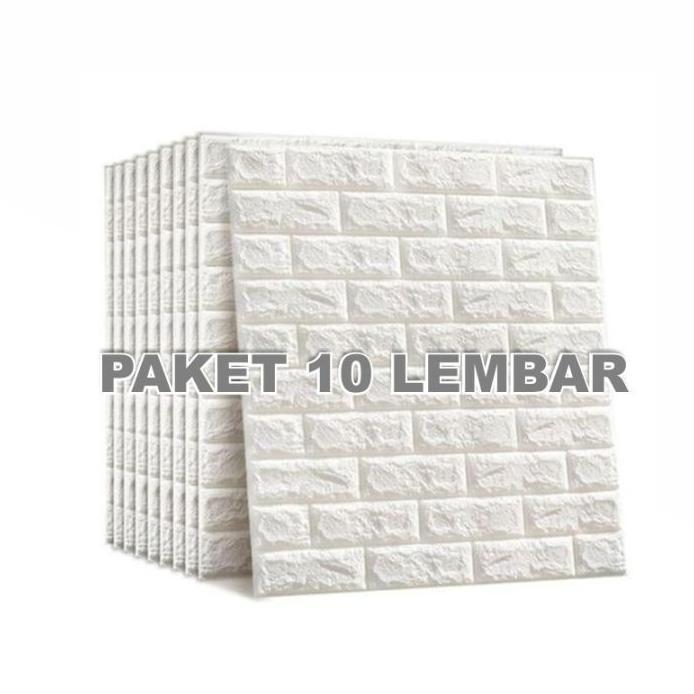 Agotado - Dtg Paket 10 Lembar Brickfoam Bata Putih 77 X 70 Cm Wallpaper 3D Modern Foam Batu Bata Teb