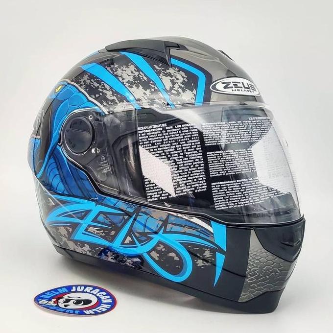 Zeus Zs811 Z811 Cobra Snake Al48 Black/Blue Full Face