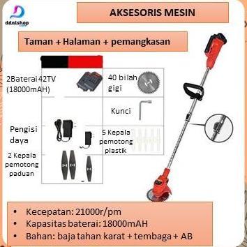 Alat Pemotong Rumput Elektrik Tanpa Kabel Portable Mesin Potong Rumput Listrik