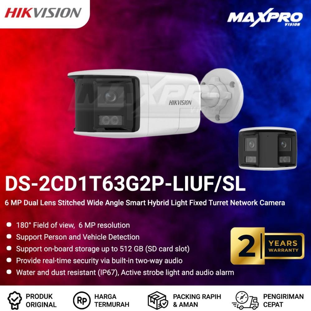 DS-2CD1T63G2P-LIUF/SL - Hikvision IP 6MP Dual Lens Wide Angle Hybrid Bullet Camera