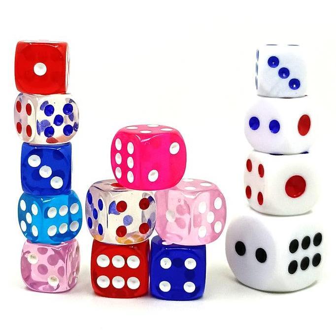 Dadu Ukuran Besar Mainan Monopoli Ular Tangga Ludo Dice Putih Bening 16mm 18mm 20mm 25mm Game Permai