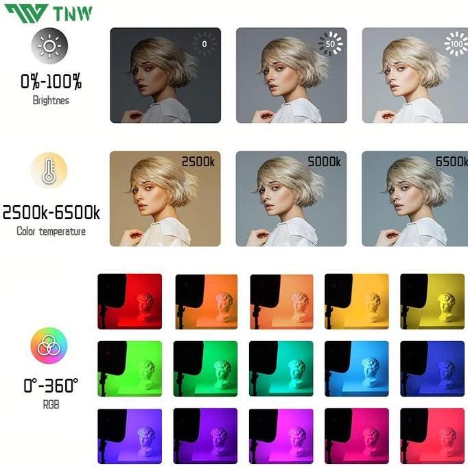 TNW Lampu RGB Lampu FotoLed RGB Lampu LightingHP Kamera Lighting Studio+Tripod Lampu Konten Kreator