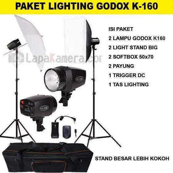 Paket Lampu Studio / Paket Lighting Godox K-150A Stand Besar