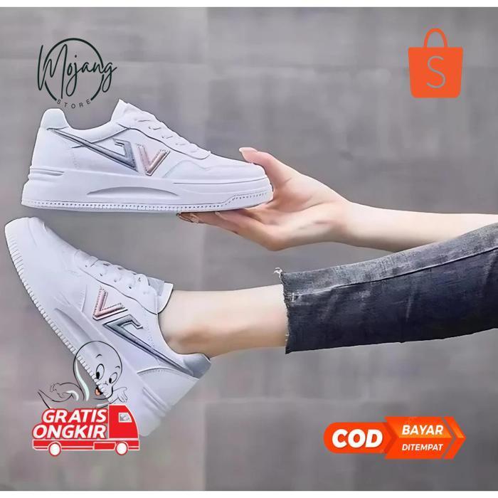 Ah67 sepatu wanita sneakers sport shoes putih spatu wanita korean style sepatu wanita korean style k