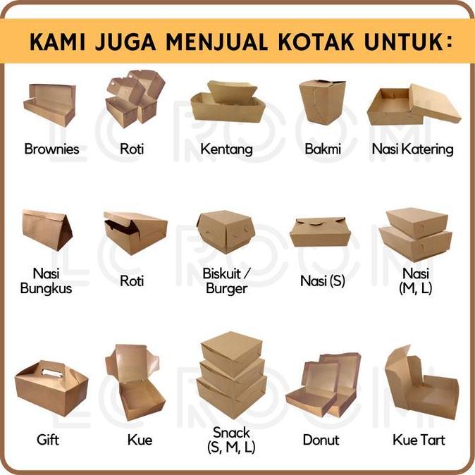 New- PAPER RICE BOX FOOD PAIL NOODLE BOX PAPER LUNCH BOX KRAFT KOTAK MIE