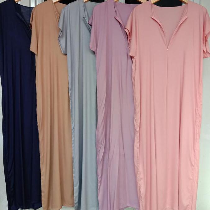 Daster panjang busui / Daster rayon polos panjang busui semata kaki