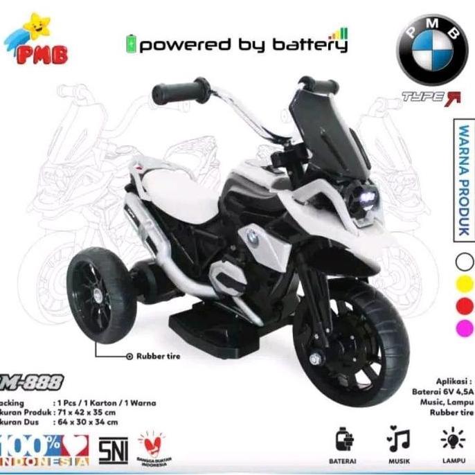 Terbaru Sepeda Motor Anak Pmb Motor Type  888 (Aki Baterai) Mainan Anak